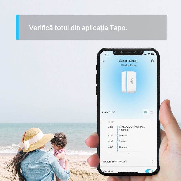 Imagine Senzor Smart de contact (necesita Hub Tapo H100), TP-LINK Tapo T110